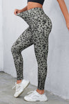 Gray Classic Leopard Print Active Leggings