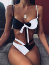 TWO PIECE CROSS SWIMWEAR ELSI black and white