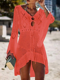 BEACH CROCHETED MINI DRESS ZITA orange