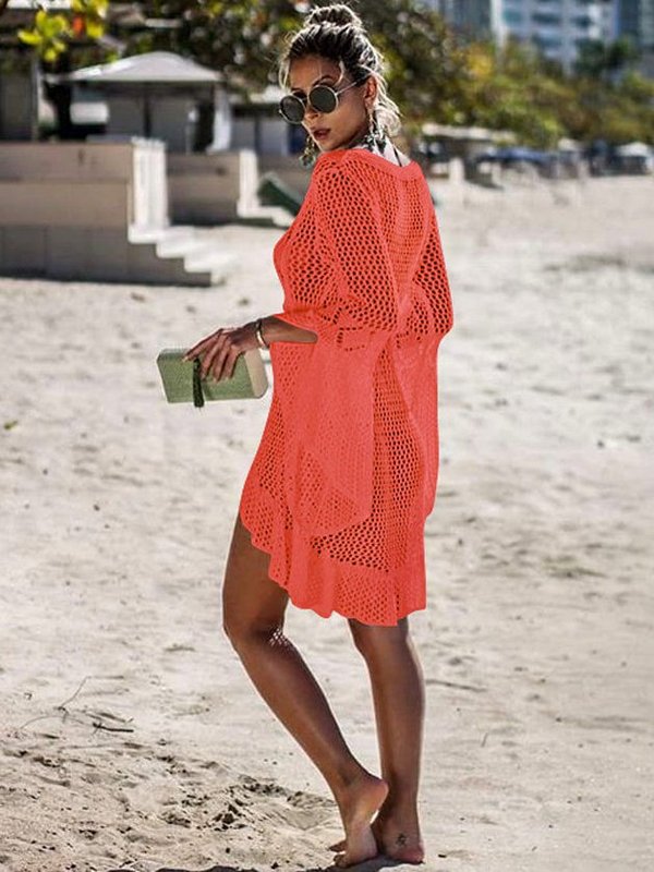 BEACH CROCHETED MINI DRESS ZITA orange